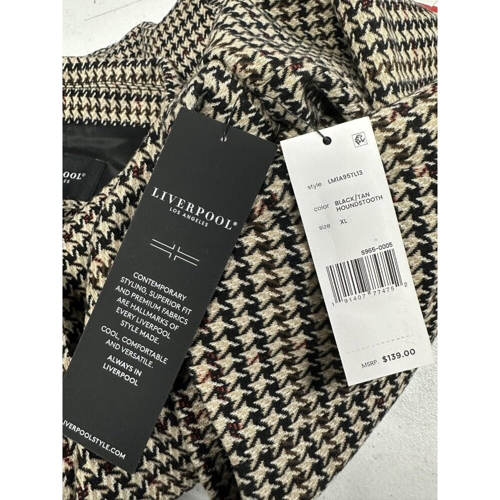 Liverpool Coat Womens Size XL Beige Black Tan Tweed Double Breasted $139 - Picture 6 of 6